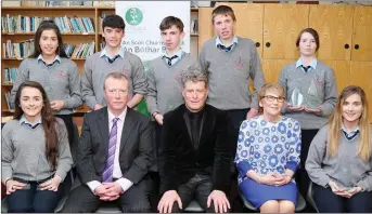  ??  ?? Junior Cert Subject Award winners pictured with Guest of honour Liam O’ Connor, Principal Mary O’ Keeffe, and Deputy Principal DJ McSweeney.