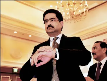  ??  ?? Aditya Birla Group chairman KM Birla at the news conference in Mumbai on Thursday Express photo: KEVIN DSOUZA