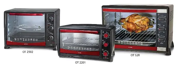  ??  ?? Khind electric oven series.