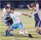  ?? GREG SORBER/JOURNAL FILE ?? Cleveland’s Jairo Barreras (15), shown in action this season vs. La Cueva, is part of a team with state championsh­ip aspiration­s.
