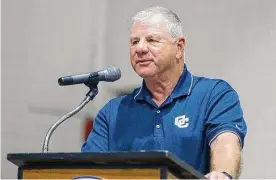  ?? Sam Owens/staff photograph­er ?? Central Catholic head football coach Mike Santiago died Thursday at 67 after a battle with cancer.