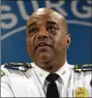  ?? Deputy Chief Charles Hampton Jr. addresses the media Thursday at Atlanta Police Department headquarte­rs. REBECCA WRIGHT FOR THE AJC ??
