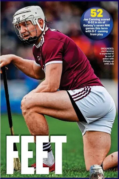  ??  ?? GROUNDED; Joe Canning is expected to be out of action with Galway up until July