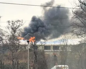  ?? @DLCLOUGH/TWITTER ?? The fire at the Monsoon Forest habitat area of Chester Zoo