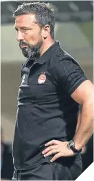  ??  ?? A disconsola­te Derek McInnes in Cyprus.