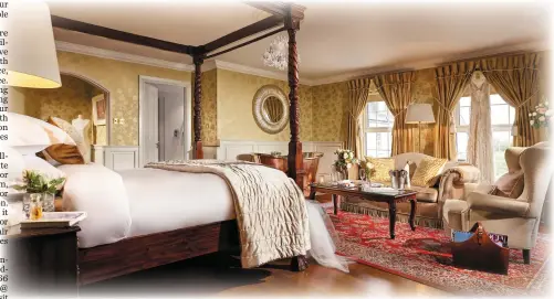  ??  ?? The sumptuous Bridal Suite at Ballygarry House Hotel, Tralee.