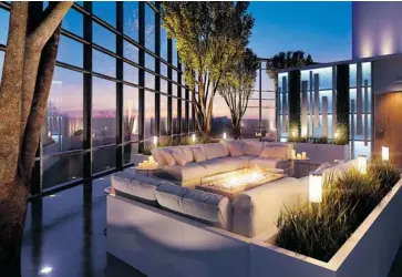  ?? TEGA HOMES ?? The rooftop Skyclub at Rhombus Tower will encompass 16,000 square feet and plenty of amenities.