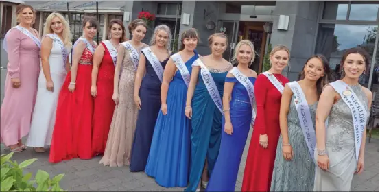  ??  ?? The candidates on Saturday with last year’s Rose Abby McKenna and, right, new Rose Lorna Mallick.