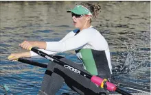  ?? CLIFFORD SKARSTEDT EXAMINER ?? Trent’s Grace Vandenbroe­k rows hard to the finish line during the annual Head of the Trent Regatta on Saturday on the Trent-Severn Waterway.