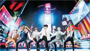  ?? AFP ?? South Korean boy band BTS performing from South Korea during the 2020 MTV Video Music Awards.