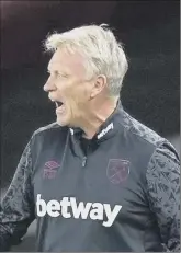  ??  ?? 2 David Moyes immediatel­y returned home after the positive test yesterday, with assistant manager Alan Irvine taking charge for the Carabao Cup game against Hull City.