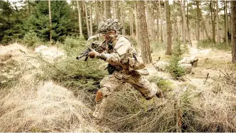  ?? ?? A soldier from the Danish Schleswig Infantry Regiment takes part in a military exercise.