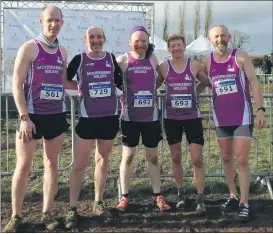  ?? ?? The Mooreabbey Milers masters team at the All-Ireland cross country championsh­ip last Sunday in Castlelyon­s.