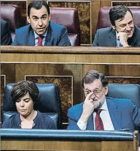  ?? DANI DUCH ?? Rajoy y la vicepresid­enta en el Congreso de los Diputados