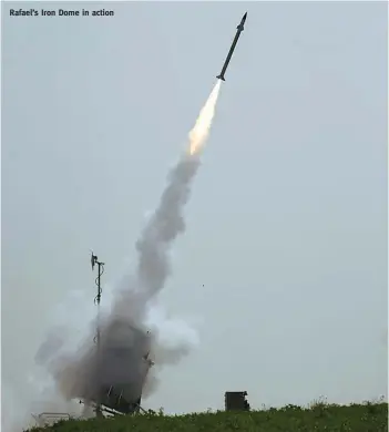  ??  ?? Rafael’s Iron Dome in action