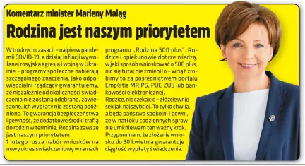  ?? ?? Komentarz minister Marleny Maląg