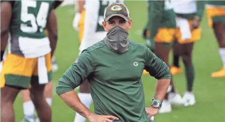  ?? MARK HOFFMAN / JOURNAL SENTINEL ?? Packers coach Matt LaFleur attempted to put his team through game situations Sunday.