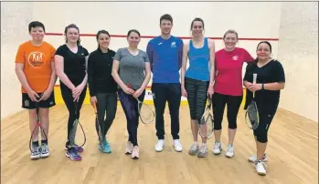  ??  ?? National coach Paul Bell put the Oban Squash Club members through their paces on Saturday morning.