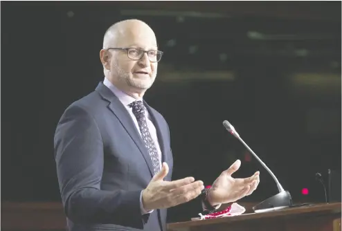  ?? ADRIAN WYLD / THE CANADIAN PRESS FILES ?? Bypassing Justice Minister David Lametti, a Mcgill Law professor, in announcing measures to protect
the French language in Canada, is “deeply problemati­c,” writes legal expert Gerard Kennedy.