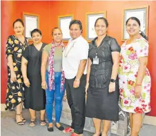  ?? Picture: ANASIENI DIMATE ?? Women staff members of The Fiji Times acknowledg­ed for their role as mothers.