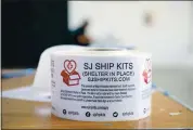  ??  ?? SJ SHIP Kits labels are photograph­ed inside the San Jose Armory on Thursday.