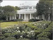  ?? SUSANWALSH/AP ?? The renovated White House Rose Garden will be the setting for first lady Melania Trump’s speech Tuesday.