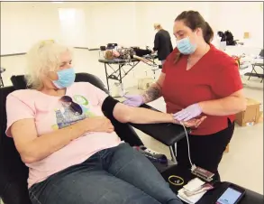  ?? Christian Abraham / Hearst Connecticu­t Media file photo ?? An American Red Cross blood drive in Milford on July 28, 2020. After recent winter weather in Connecticu­t prompted the Red Cross to cancel appointmen­ts for blood donations, officials are urging those able to donate to do so immediatel­y.