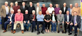  ??  ?? Back (from left): Joe O’Shaughness­y (Castletown), Noel Rochford, Davy Rowe, John Furlong, Matt Banville, Paddy Berry, Jim Ryan, Joe Moran, Phil Berry, Thos. Ryan, Larry Byrne, Jim Berry. Front (from left): Robin Walsh, Willie O’Neill for his brother Bert (R.I.P.), Pat Miskella, Sadie Berry for her husband Jack (R.I.P.), Geoff Barry, Ona Duff for her father Fergus (R.I.P.), Aisling O’Neill for her father Jim (R.I.P.), John Howlin, Martin Ryan, Mick Foley (Seana Ghael Chairman).