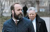  ?? ALEX BRANDON/AP ?? Rick Gates, left, and his attorney Tom Green depart Federal District Court last week in Washington, D.C.