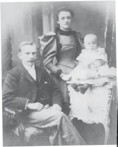  ??  ?? While the fashion of the woman in the larger group photo (see right) enables the picture to be confidentl­y dated as showing people c1901-1904, it is proving difficult to match the faces (for instance to determine whether the man in the trio picture (above) also appears in the larger group photo