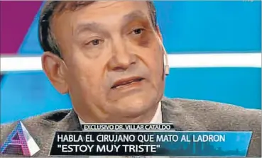  ?? CAPTURA DE TV ?? ACUSADO. Lino Villar Cataldo está libre pero imputado por el homicidio del ladrón Ricardo Krabler.