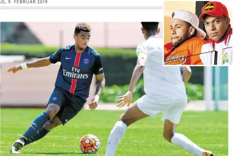  ?? BILD: SN/GEPA/AFP ?? Neu-Bulle Antoine Bernède (l.) kickte bei PSG in Paris mit den Topstars Neymar und Kylian Mbappé.