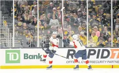  ?? TODAY SPORTS USA ?? Panthers’ Sam Bennett, left, reacts after scoring a goal against the Bruins.