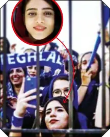  ??  ?? IL TRAGICO GESTO DI SAHAR Sopra e nel tondo, la 29enne Sahar Khodayari: tifosa della squadra dell’Esteghlal, rischiava una condanna per aver assistito (camuffata) a una partita. Si è data fuoco per protesta: è morta.