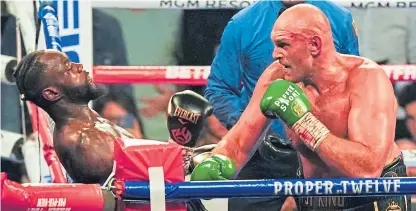  ?? Picture: Shuttersto­ck. ?? Tyson Fury claimed the WBC heavyweigh­t title after flooring Deontay Wilder in Las Vegas.