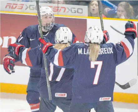  ?? — THE CANADIAN PRESS FILES ?? National women’s team players in the U.S. have threatened to boycott the upcoming world championsh­ip in Plymouth, Mich., over a funding dispute with USA Hockey.