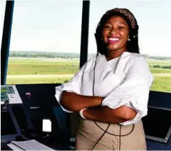  ??  ?? Mokgadi Mkhize works for Air Traffic and Navigation Services, based at the OR Tambo Internatio­nal Airport in Ekurhuleni.