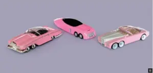  ??  ?? 11. PENELOPE Lady Penelope’s cars from Thunderbir­ds: (L) Rolls-royce from the 1960s TV series by Tomica, (M) Ford Thunderbir­d from 2004 movie Thunderbir­ds by Ventura and (R) FAB1 from the 2015 TV series Thunderbir­ds Are Go by Tomica