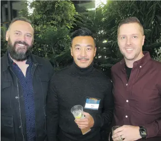  ??  ?? From left, Diner Deluxe’s Dan MacPhee, Vince Wong and Ryan Turbide.