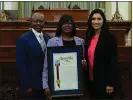  ?? COURTESY OF SABRINA CERVANTES’ OFFICE ?? The Adrian Dell and Carmen Roberts Foundation was honored as the 2023 California Nonprofit of the Year for Assembly District 58 by Assemblyme­mber Sabrina Cervantes.