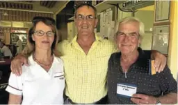  ??  ?? CLEAR WINNERS: Winners of the Radue Trips at the Port Alfred Bowling Club last Tuesday were, from left, Shar Coleman, Rodney Wilson and Phil Taylor. The club thanked Radue Optometris­ts for their sponsorshi­p