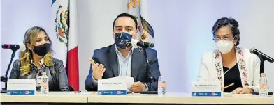  ?? CORTESÍA SEDECO ?? En conferenci­a de prensa presentaro­n detalles para fomentar proyectos femeninos