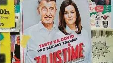  ?? Foto: Twitter ?? Testy zdarma Vyretušova­ná Jaroslava Jermanová nabízela na plakátu testy pro seniory zdarma. Andrej Babiš však o ničem nevěděl.