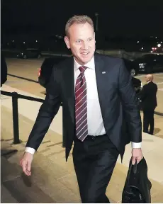  ?? MARK WILSON / GETTY IMAGES ?? Acting U.S. defence secretary Patrick Shanahan arrives at the Pentagon in Arlington, Va., on his first day in charge on Wednesday.