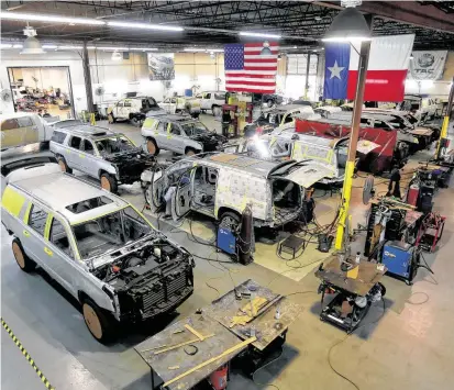  ?? William Luther / Staff file photo ?? Texas Armoring Corp., which opened in San Antonio in 1997, is laying plans to open a facility in Central America that can manufactur­e 200 armored vehicles per year, up from the 50 now produced annually.