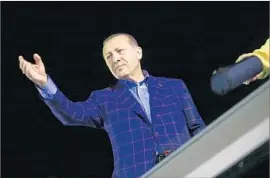  ?? Lefteris Pitarakis Associated Press ?? PRESIDENT Recep Tayyip Erdogan had said replacing Turkey’s parliament­ary democracy with a “presidenti­al system” would help address security issues.