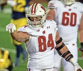  ?? ASSOCIATED PRESS ?? Tight end Jake Ferguson could have turned pro but he didn’t want to leave Wisconsin with the 2020 season as his final memory.
