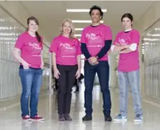  ?? CARLOS OSORIO/TORONTO STAR ?? The “Say my name” campaign started by Glenn Marais, third from left, will culminate in the Feb. 25 video release of an anti-bullying song.
