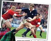  ??  ?? GREAT SCOT: Doddie Weir in his playing days against Wales and now, left, in his familiar tartan suit