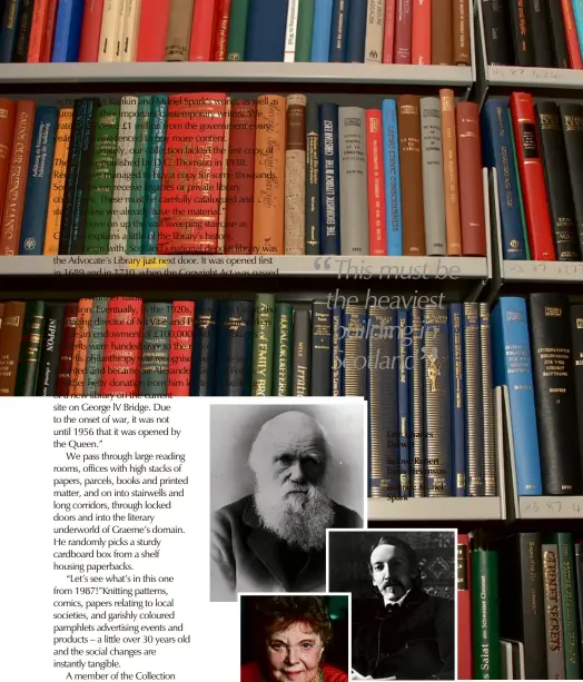  ??  ?? Left: Charles Darwin
Below: Robert Louis Stevenson
Bottom: Muriel Spark